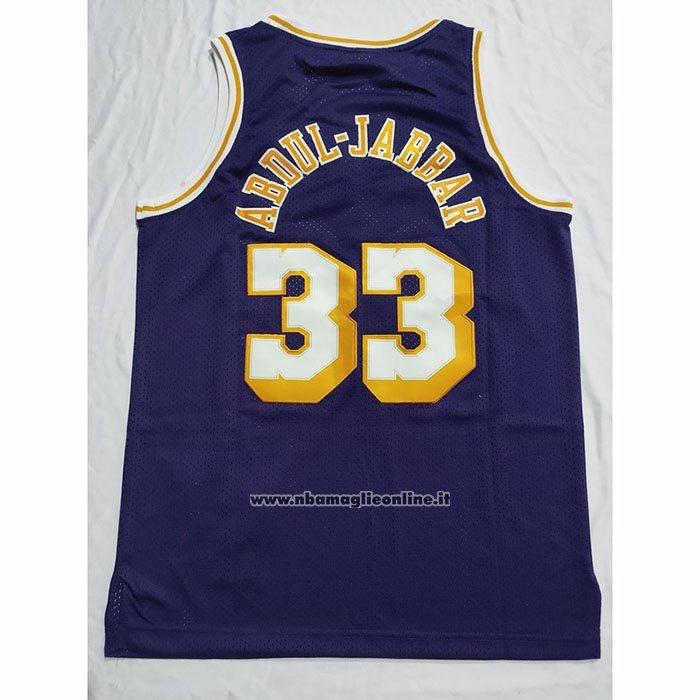 Maglia Los Angeles Lakers Kareem Abdul-jabbar #33 Mitchell & Ness 1983-84 Viola